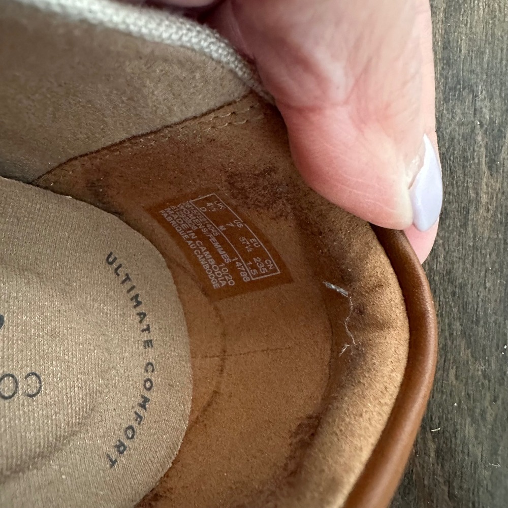 Clarks Collection Womens Canvas Espadrille Loafer Slip On Shimmer Nautical Tan 7 - Picture 4 of 7